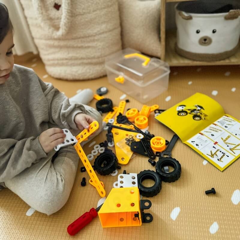 Woopie Statybinių Transporto Priemonių Rinkinys 100 Vnt. Vaikams 5+ Žaislai Konstruktoriai