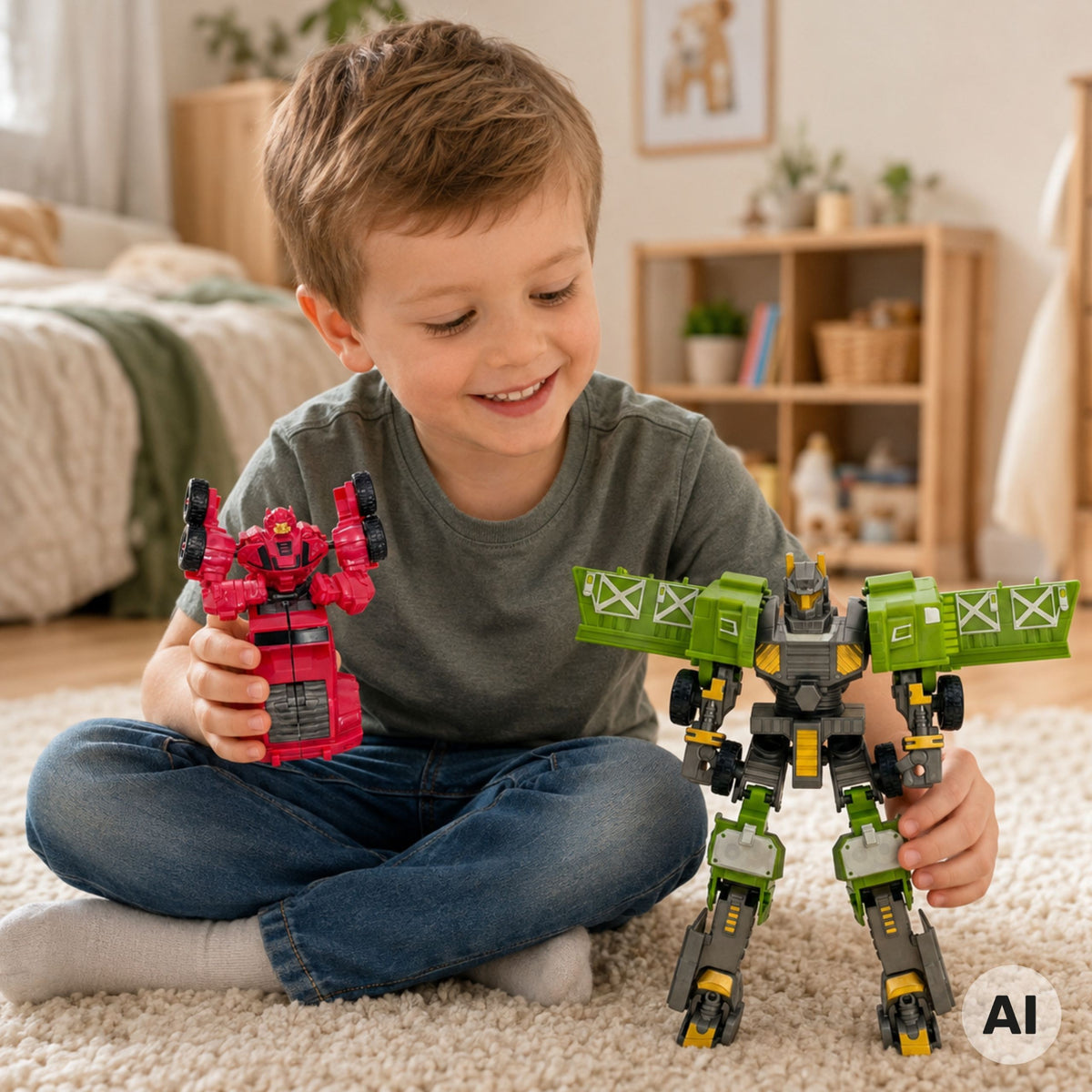Woopie transformuojamų robotų ir transporto priemonių rinkinys – nuotrauka 2