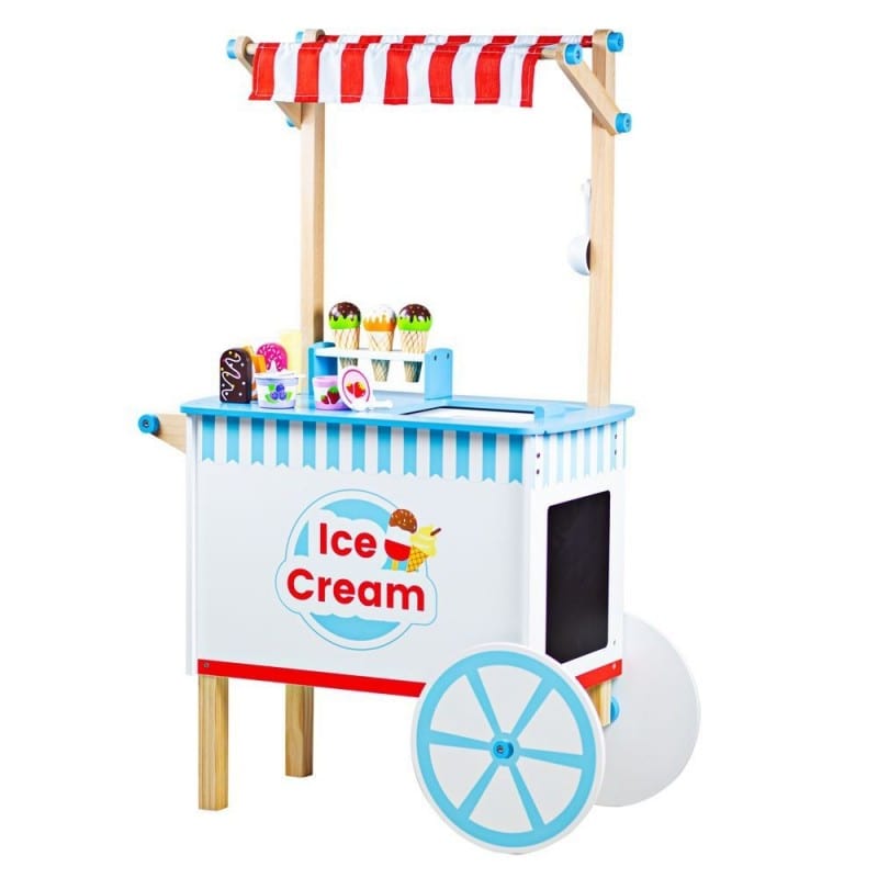 Žaislas Vaikams Bigjigs Medinis Vaikiškas Ledų Vežimėlis (19 El.) Žaislų virtuvėlės ir žaidimų maistas