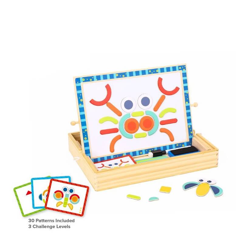 Žaislas Vaikams Tooky Toy Magnetinė Kreidinė Lenta 2in1 Dėlionės Formos 117 El. Fsc Sertifikuota Žaislai Magnetiniai