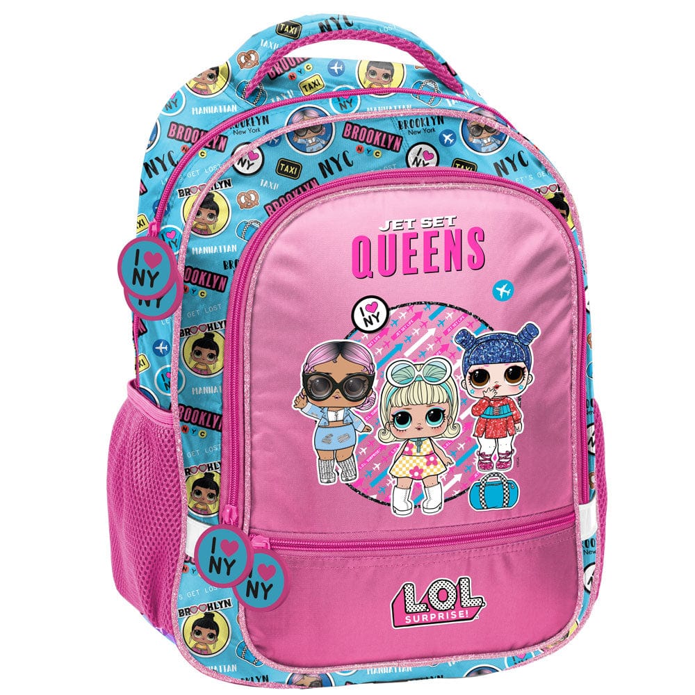 Mokyklinis Rinkinys L.O.L. Kuprinė 38cm, Penalas su Visais priedais ir Sportinis maišas Backpacks
