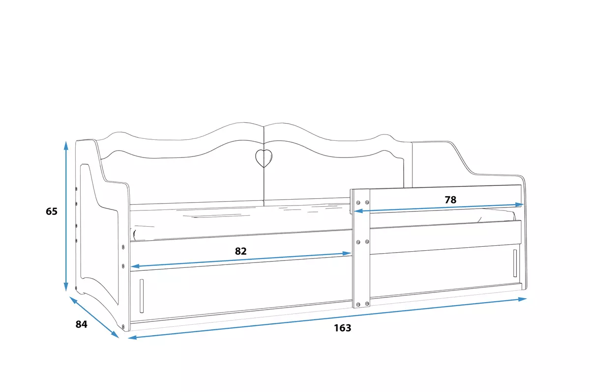 Vaikiška Lova "Julia" + Čiužinys 160x80cm Beds & Bed Frames