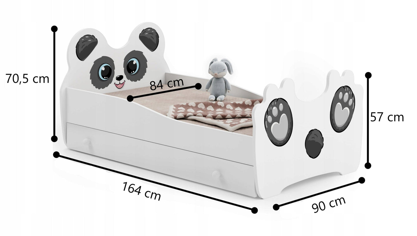 Vaikiška Lova "Panda" + Čiužinys 160x90cm Cribs & Toddler Beds