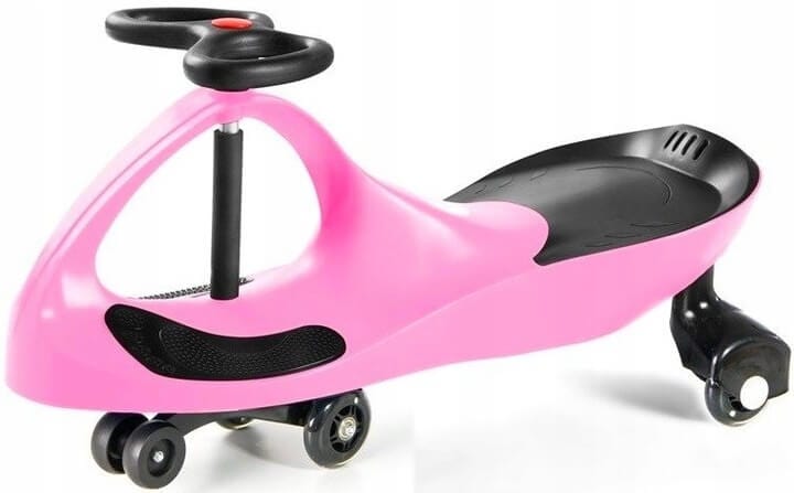 Vaikiškas dviratis "Twistcar" Svingis Rožinis Guminiai LED Ratai Tricycles